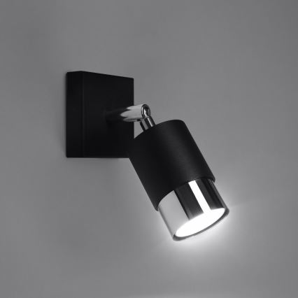 Foco de parede NERO 1xGU10/40W/230V preto/cromado brilhante