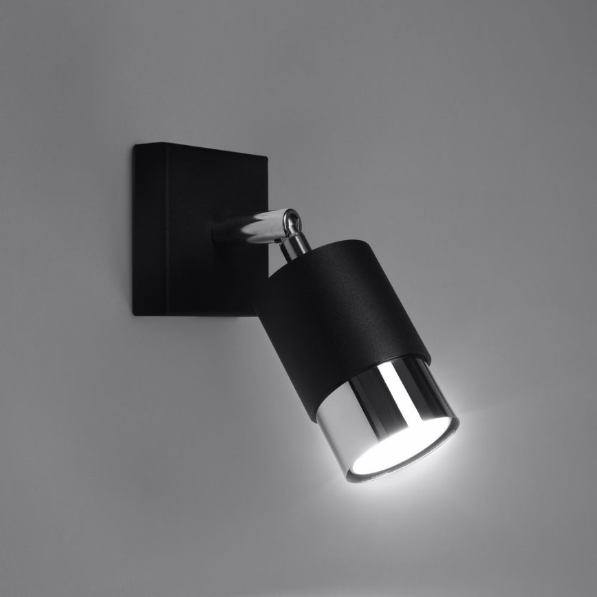 Foco de parede NERO 1xGU10/40W/230V preto/cromado brilhante