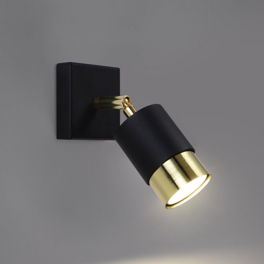 Foco de parede NERO 1xGU10/40W/230V preto/dourado