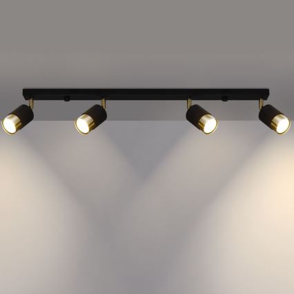 Foco NERO 4xGU10/40W/230V preto/dourado
