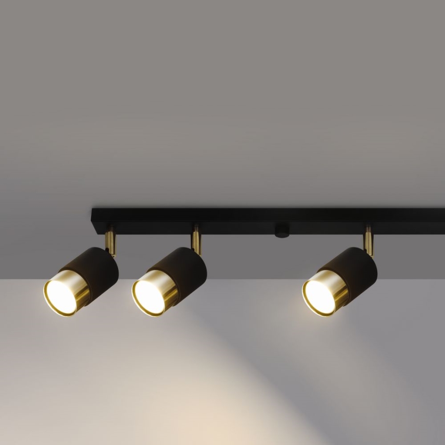 Foco NERO 6xGU10/40W/230V preto/dourado