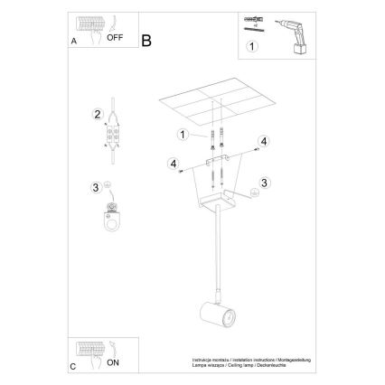 Candelabro suspenso NORANO 1xGU10/40W/230V preto