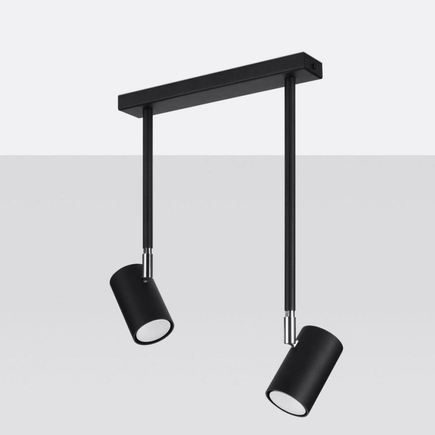 Candelabro suspenso NORANO 2xGU10/40W/230V preto