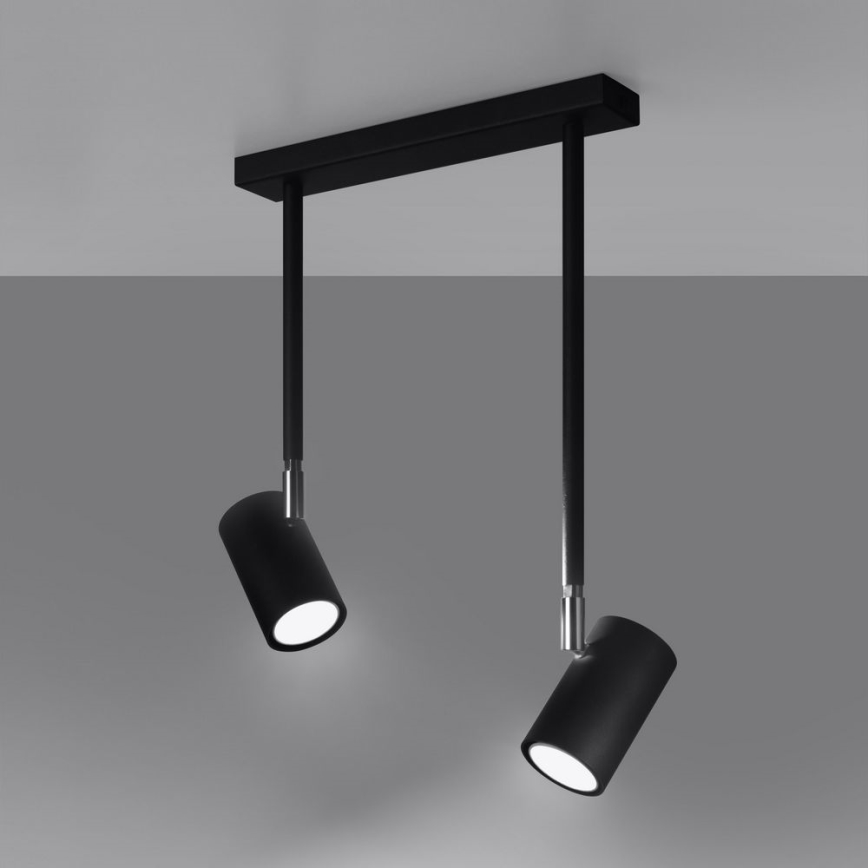 Candelabro suspenso NORANO 2xGU10/40W/230V preto