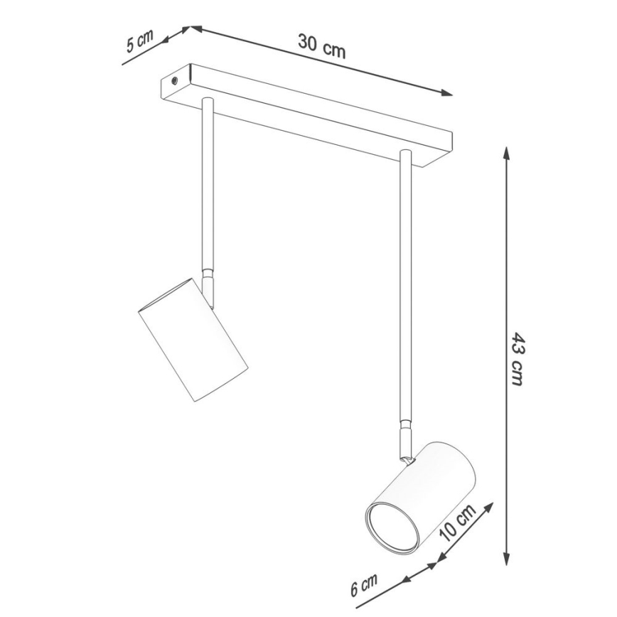 Candelabro suspenso NORANO 2xGU10/40W/230V preto