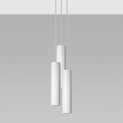 Candeeiro suspenso LAGOS 3xGU10/10W/230V branco