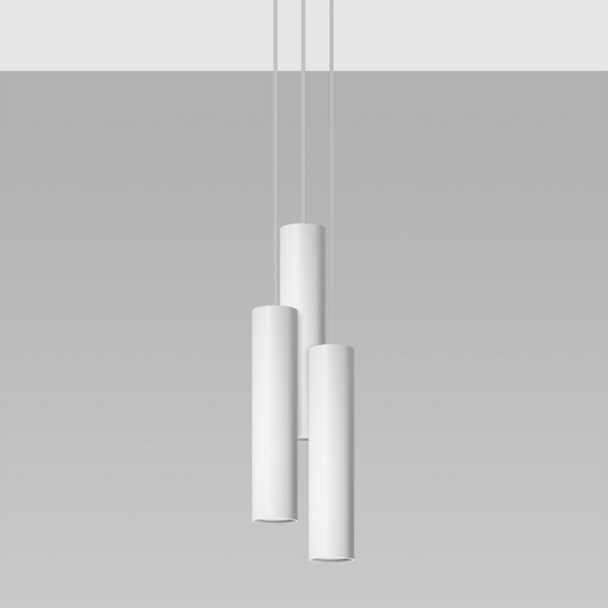 Candeeiro suspenso LAGOS 3xGU10/10W/230V branco