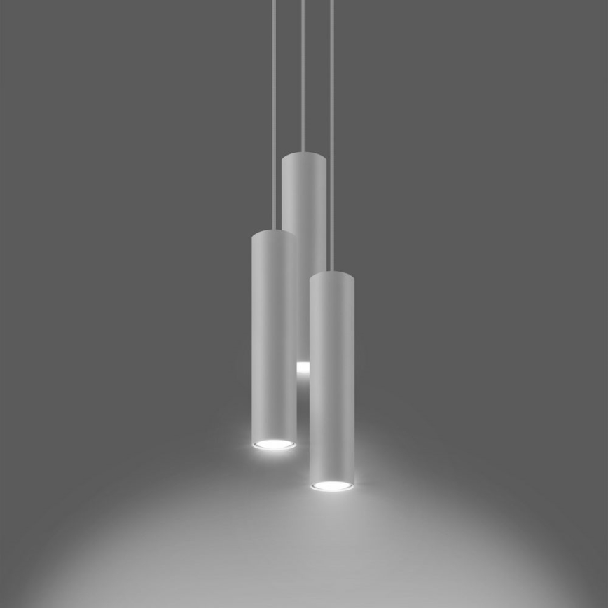 Candeeiro suspenso LAGOS 3xGU10/10W/230V branco