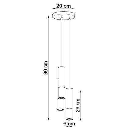 Candeeiro suspenso LAGOS 3xGU10/10W/230V branco