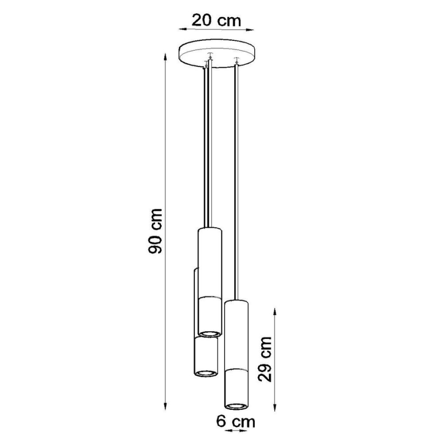 Candeeiro suspenso LAGOS 3xGU10/10W/230V branco