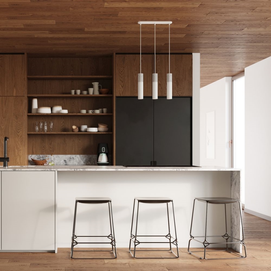 Candelabro suspenso BORGIO 3xGU10/40W/230V betão/metal branco
