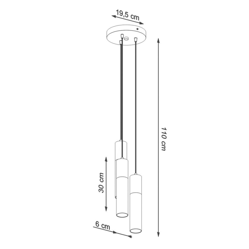 Candelabro suspenso BORGIO 3xGU10/40W/230V betão/metal preto