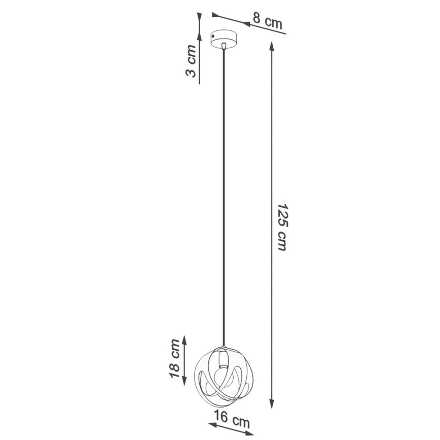 Candelabro suspenso TULOS 1xE27/60W/230V branco