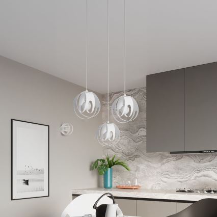 Candelabro suspenso TULOS 3xE27/60W/230V branco