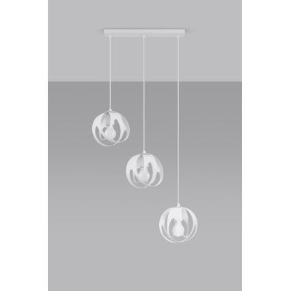Candelabro suspenso TULOS 3xE27/60W/230V branco