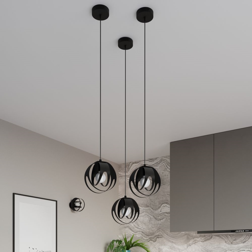 Candelabro suspenso TULOS 1xE27/60W/230V preto