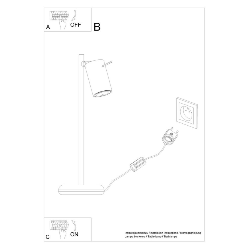 Candeeiro de mesa RING 1xGU10/10W/230V branco