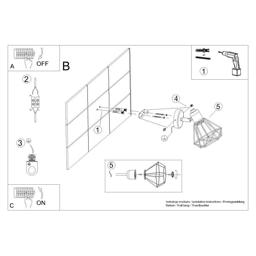 Foco de parede ARTEMIS 1xE14/40W/230V branco