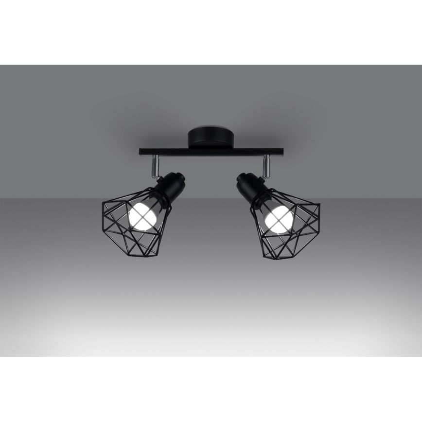 Luminária de teto ARTEMIS 2xE14/40W/230V preta