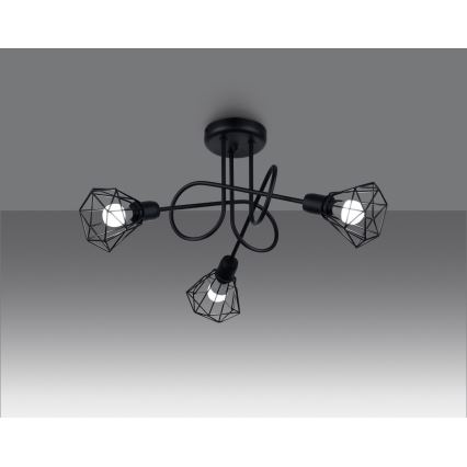 Candeeiro de teto em haste ARTEMIS 3xE14/40W/230V preto