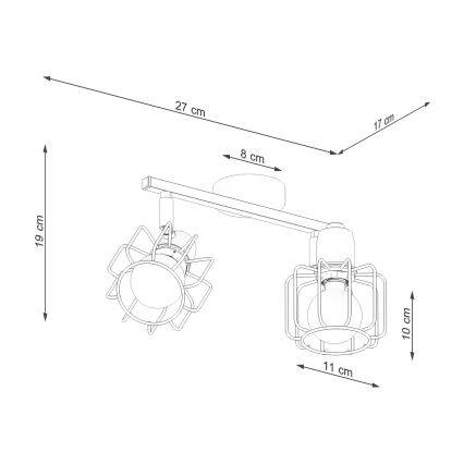 Luminária de teto BELUCI 2xE14/40W/230V preta