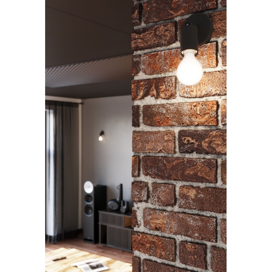 Foco de parede FORNES 1xE27/60W/230V preto