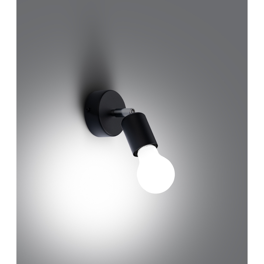 Foco de parede FORNES 1xE27/60W/230V preto