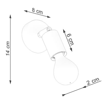 Luminária de parede com foco FORNES 1xE27/60W/230V preta