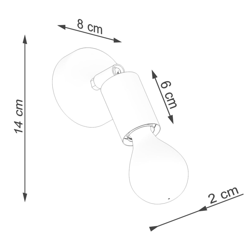 Luminária de parede com foco FORNES 1xE27/60W/230V preta