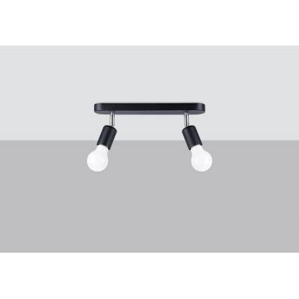 Luminária de teto FORNES 2xE27/60W/230V preta