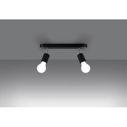 Luminária de teto FORNES 2xE27/60W/230V preta