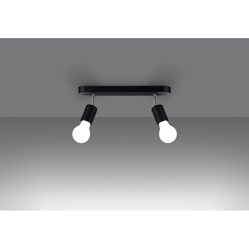 Luminária de teto FORNES 2xE27/60W/230V preta
