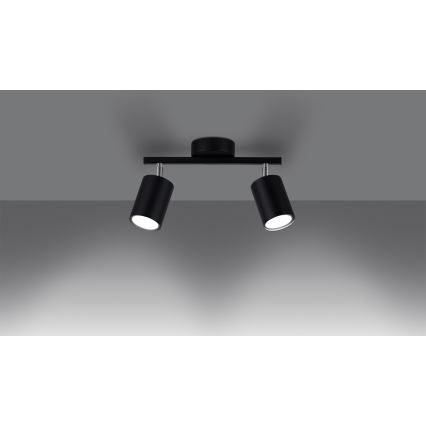 Luminária de teto LEMMI 2xGU10/40W/230V preta