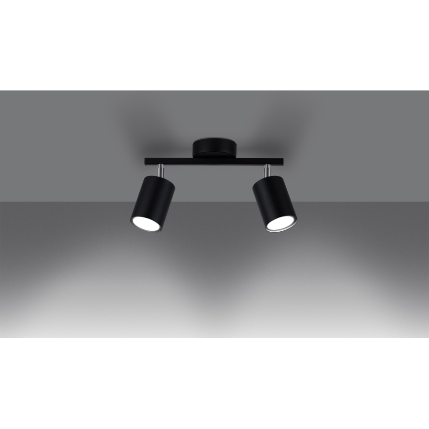 Luminária de teto LEMMI 2xGU10/40W/230V preta