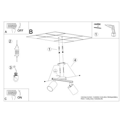 Luminária de teto LEMMI 2xGU10/40W/230V preta