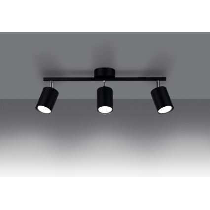 Luminária de teto LEMMI 3xGU10/40W/230V preta