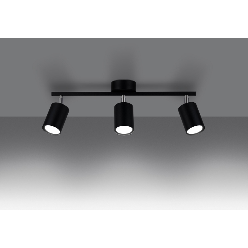 Luminária de teto LEMMI 3xGU10/40W/230V preta