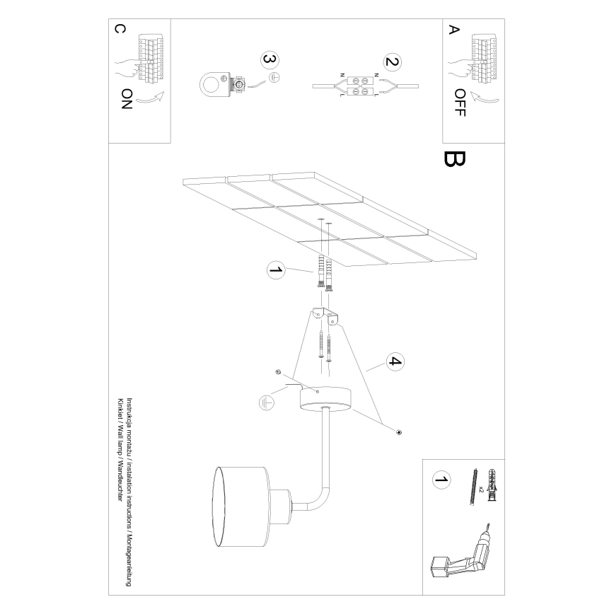 Candeeiro de parede SAVAR 1xE27/60W/230V preto