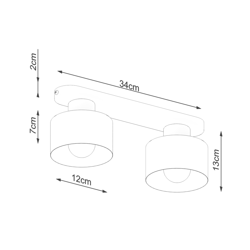 Iluminação de teto SAVAR 2xE27/60W/230V preto