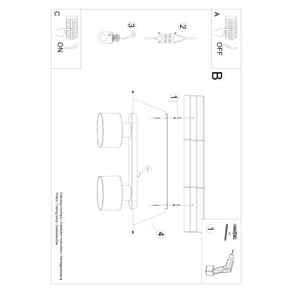 Iluminação de teto SAVAR 2xE27/60W/230V preto