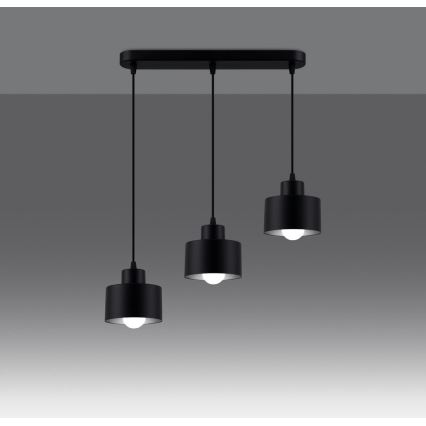 Candelabro suspenso SAVAR 3xE27/60W/230V preto