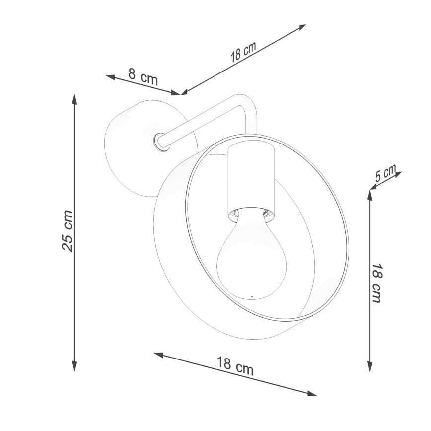 Candeeiro de parede TITRAN 1xE27/60W/230V branco