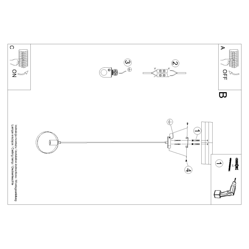 Candelabro suspenso TITRAN 1xE27/60W/230V branco