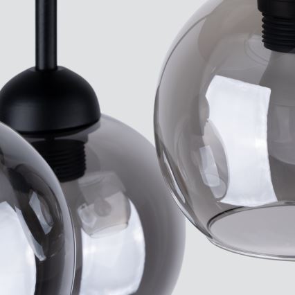 Candeeiro de teto em haste ALINO 3xE27/60W/230V preto