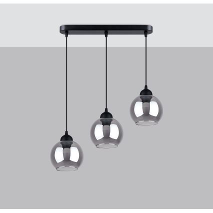 Candelabro suspenso ALINO 3xE27/60W/230V preto