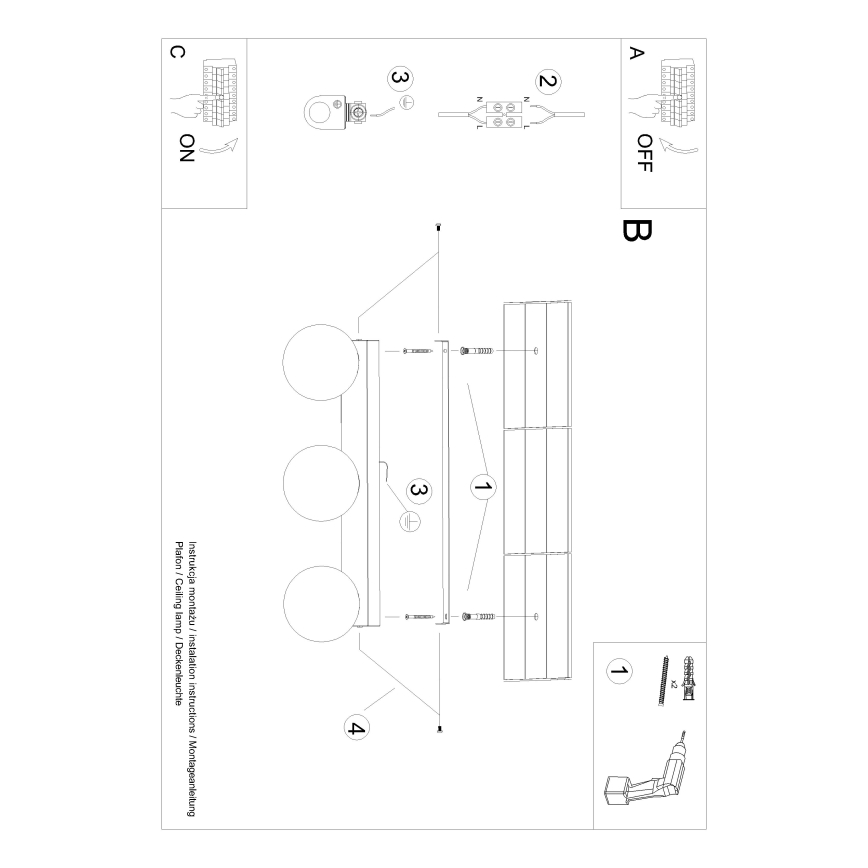 Iluminação de teto YOLI 3xG9/12W/230V branco