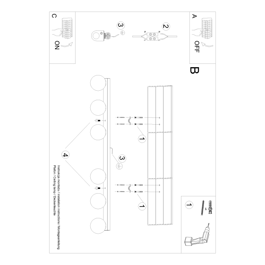 Iluminação de teto YOLI 6xG9/12W/230V branco