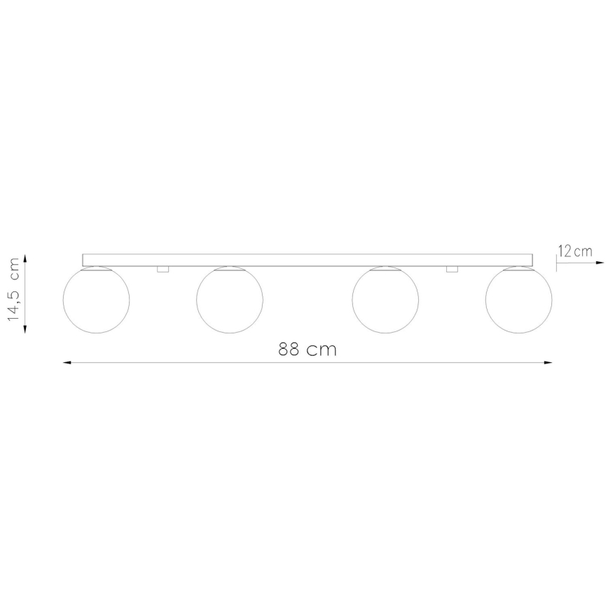 Iluminação de teto YOLI 4xG9/12W/230V preto