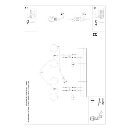 Iluminação de teto YOLI 4xG9/12W/230V preto