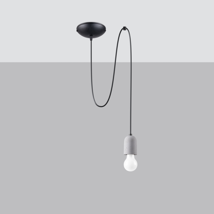 Candeeiro suspenso NESO 1xE27/15W/230V aranha betão
